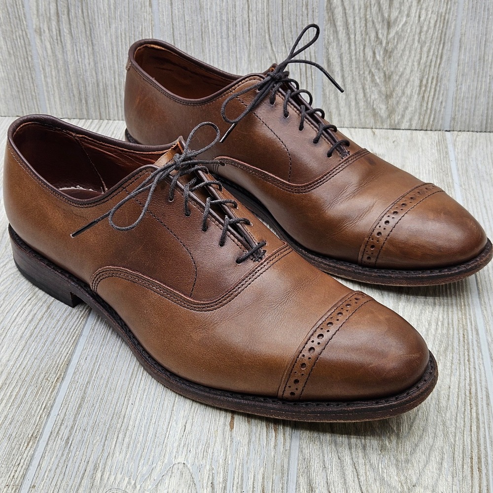 Allen Edmonds Fifth Avenue Brown Leather Cap Toe Oxford Dress Shoes Mens 8.5 D